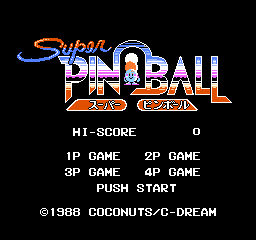 Super Pinball (Japan) Title Screen